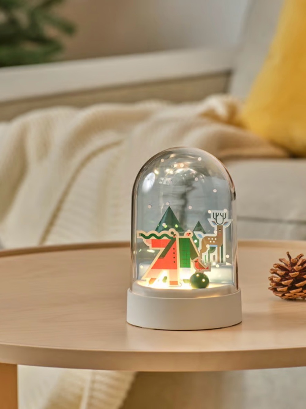 IKEA STRALA Globe Lamp Skater Deer Trees Winter Christmas By Katie Kirk HTF
